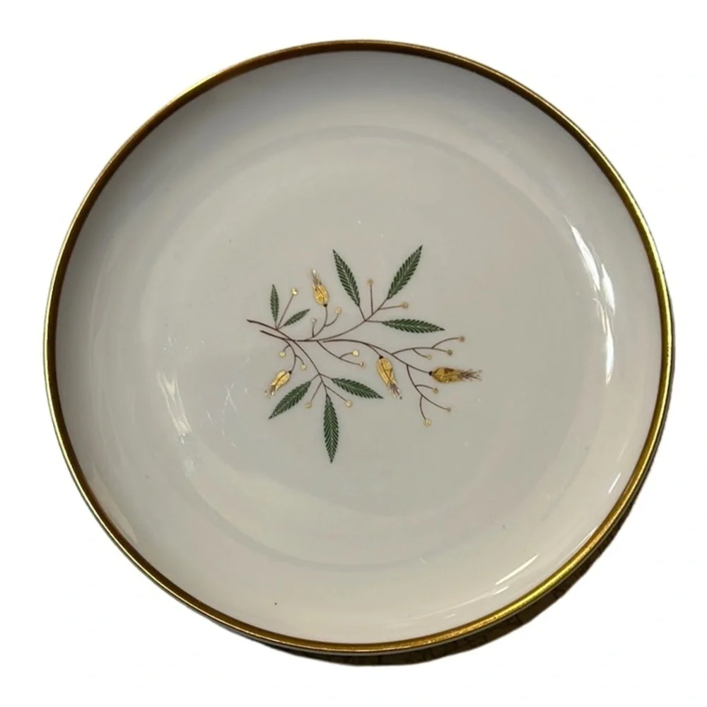 Syracuse VTG China Minimalist Hollywood Mid-Century Modern Leaf Pattern Plate